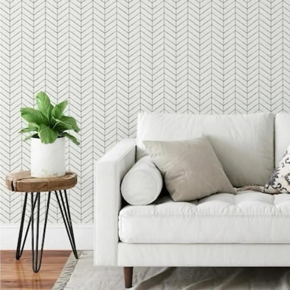 WallPops NuWallpaper Harper Grey Peel & Stick Removable Wallpaper Roll NEW